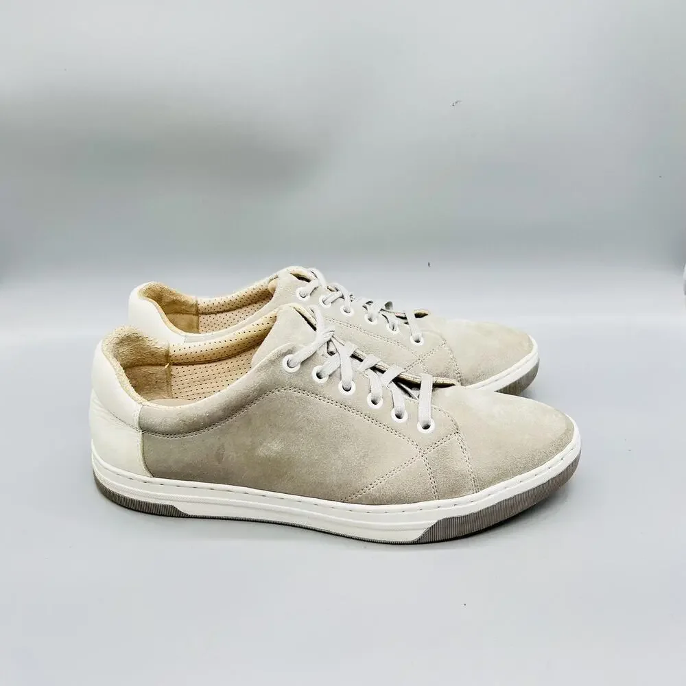 Johnston & Murphy Shoes Mens 9 Beige Suede Low Top Casual Sneakers Comfort